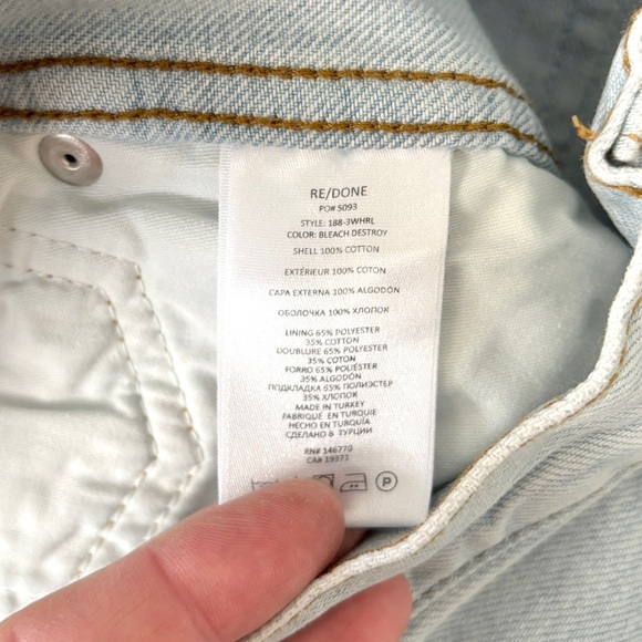 NEW RE/DONE 90s High Rise Loose Jeans in Bleach Destroy Women's Size 26 Straight - Picture 11 of 11